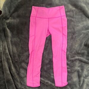 Athleta - Vibrant Pink High-Waisted Capri Leggings